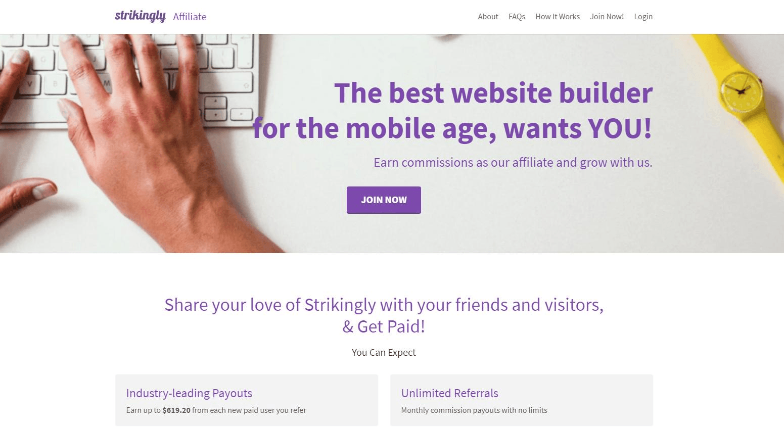 現在就加入Strikingly聯盟行銷計劃 現在就加入Strikingly聯盟行銷計劃